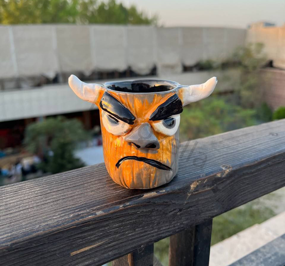 فنجان قهوه عصبانی دست ساز