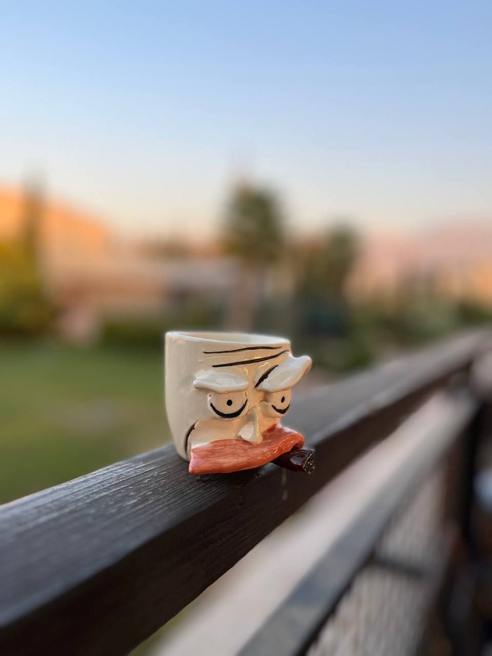 فنجان فانتزی قهوه آقای سیگاری دست ساز